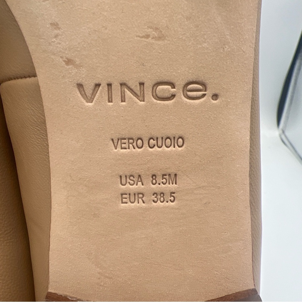 VINCE Brette Loafer ALL Leather Tan Women’s Size EU 38.5 US 8.5 Comfort NEW - Picture 12 of 16